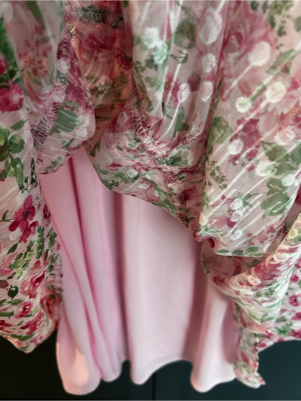 Rare Editions - Pink Floral Sundress for Kids with Crochet Trim - Picture 7 of 10